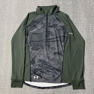Under Armour Freedom Camo 1/2 Zip Tech Pullover‎ Top Womens Size Small Green